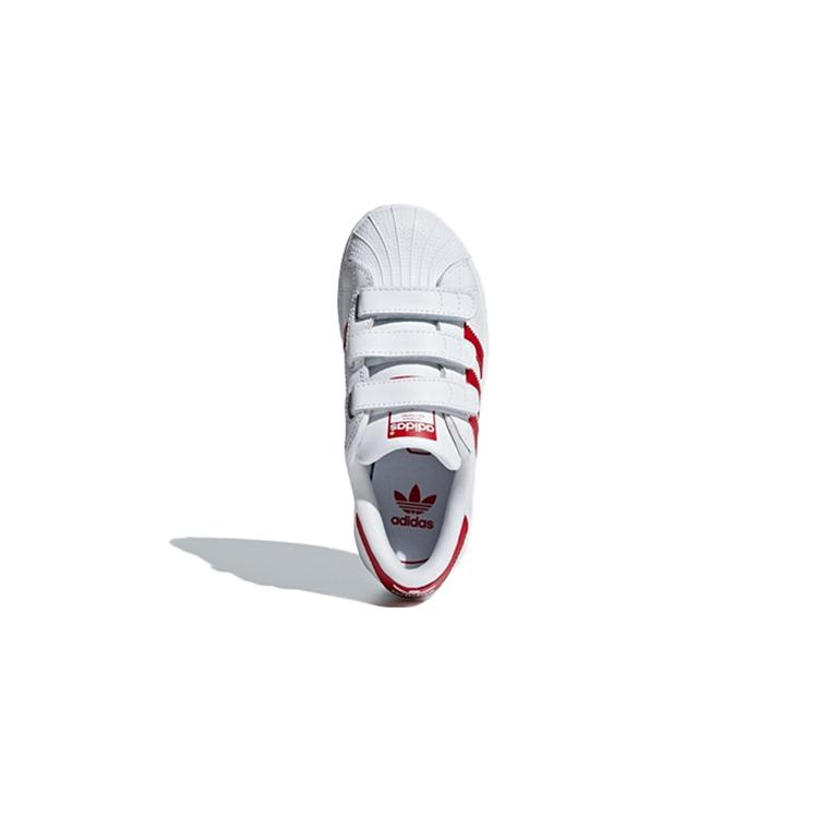 Adidas Originals SUPERSTAR CF Comfortable Abrasion Resistant Breathable Low top Skateboard Shoes White Red CG6622