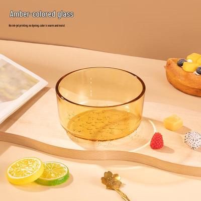 Shanchongshan Amber Glass Snowflake Bowl Set