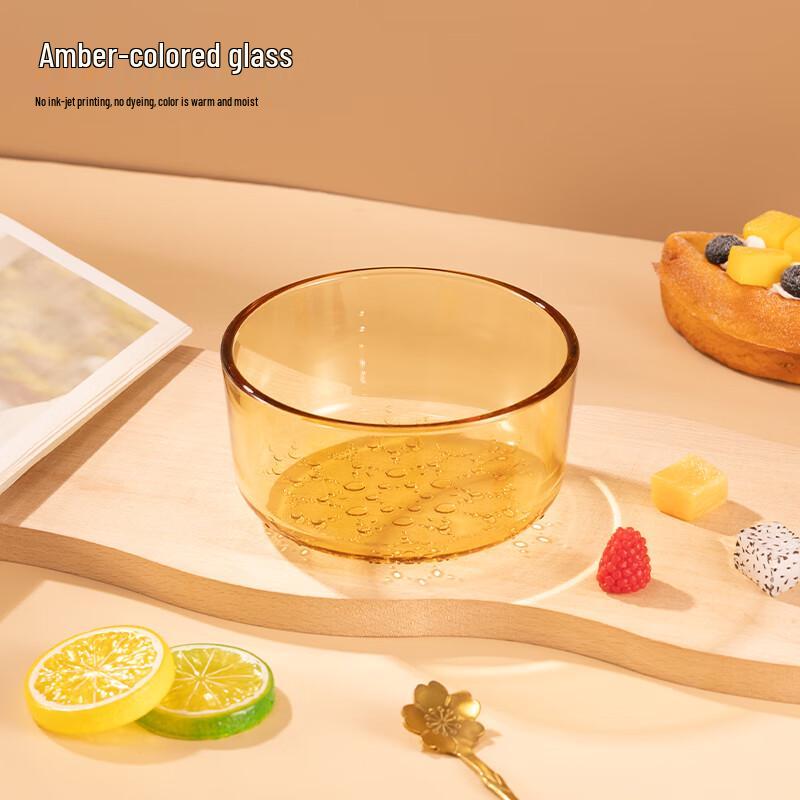 Shanchongshan Amber Glass Snowflake Bowl Set