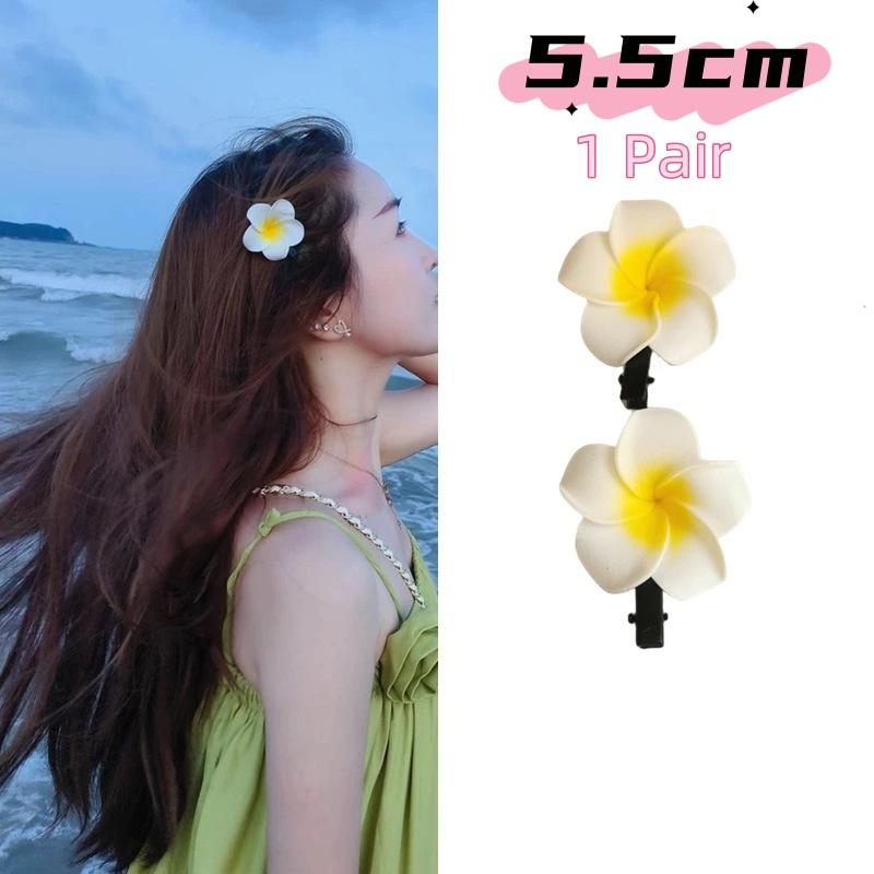 

Гавайская заколка для волос с цветком для женщин, девушек, романтические богемные заколки-невидимки для боковых прядей, аксессуары