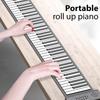 Btuty Electronic Hand Roll Silicone Folding Piano with No MIDI Travel Piano for Beginners Roll-Up Piano, 88-Key Piano, Built-in Speaker, Function,