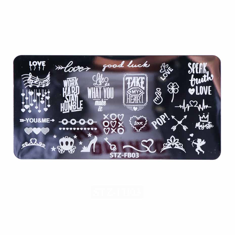 Letters Nail Stamping Plates Flower Pattern Nail Art Stamp Stencil Nail Art Tools Painting Nail