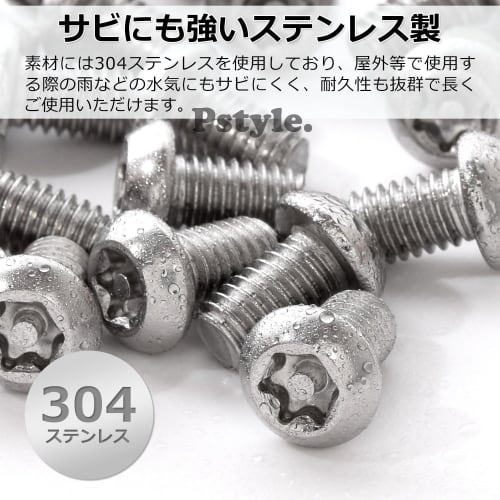 Pstyle. Tamper-Resistant Screws and Bolts, 304 Stainless Steel, M6, Pack of 20, PST-140 (M6x16mm)