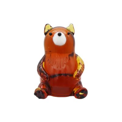 Four Cart Cute Handmade Glass Brown Bear