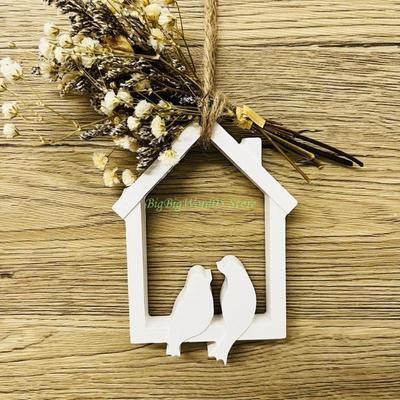 24TE Birds House Wall Hanging Silicone Mould Plasters Molds Baking Molds Hanging Ornament Molds Home Decorations