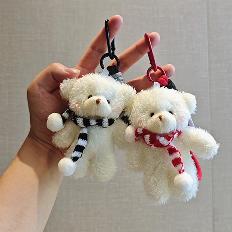 Cute Cartoon Bear Dress Little Bears Car Backpack Hanging Christmas Scarf Bear Bag Charm