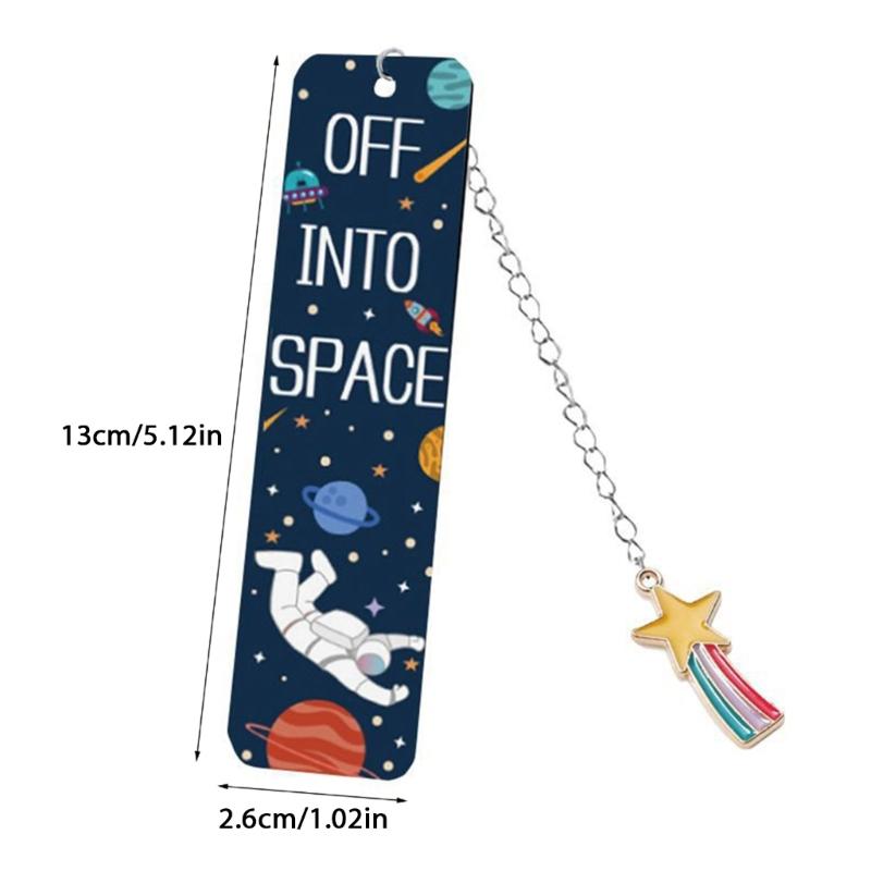 2x Metalowe Zakładki do Książek Zakładka z Astronautą Motyw Gwieździstego Nieba Zakładka do Strony Książki Artykuły Szkolne Biurowe dla Uczniów Nauczyciela