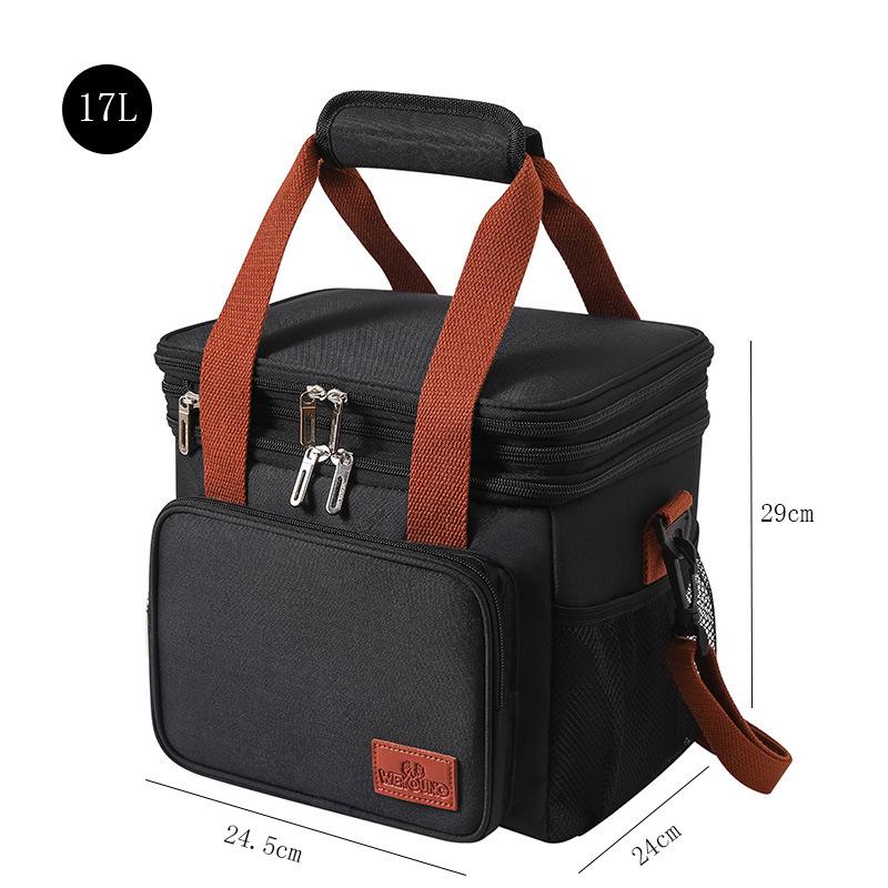 2022 Large Capacity Insulated Picnic Bag - Double Layer, Single Shoulder or Handheld Bento Lunch Bag.