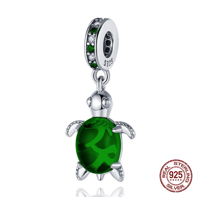 100% Genuine 925 Sterling Silver Ocean Collection Seashell Turtle and Heels Charm Beaded for Original  Bracelet Bracelet