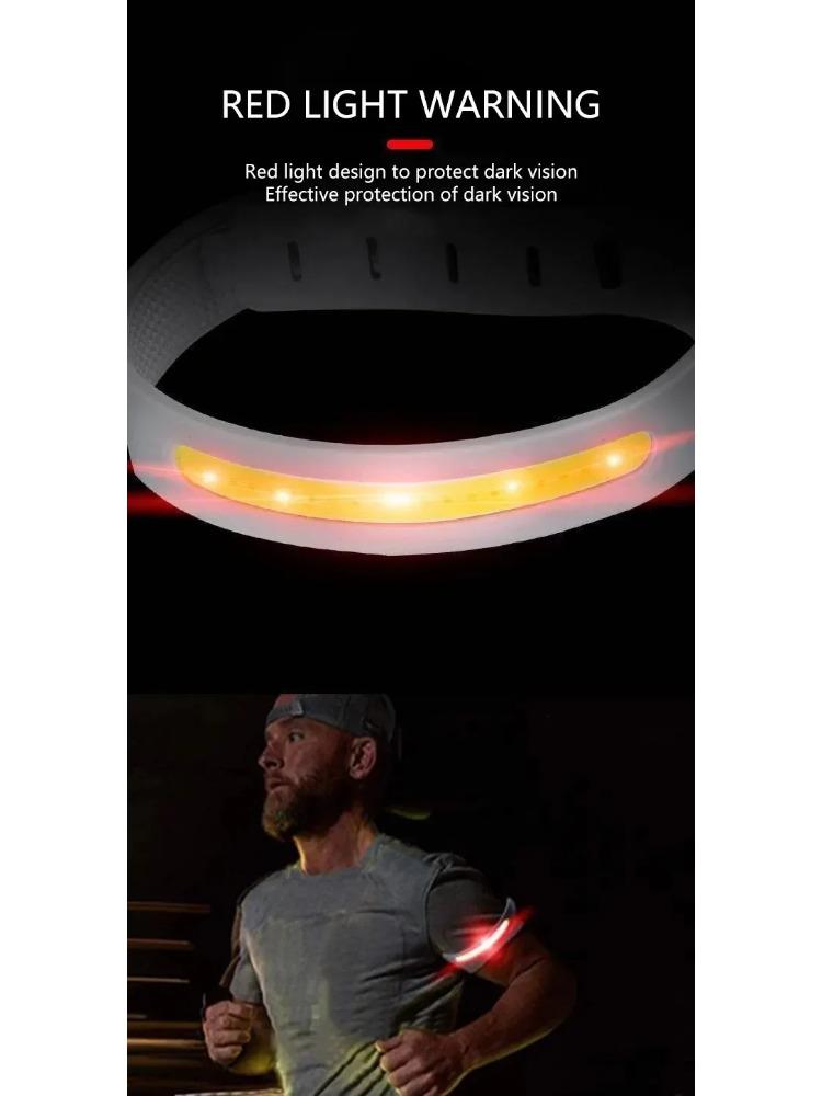 COB LED Armband Light 350mAh 500LM Sport Night Running Warning Arm Leg Wristband Light Type-C USB Rechargeable IPX4 Waterproof