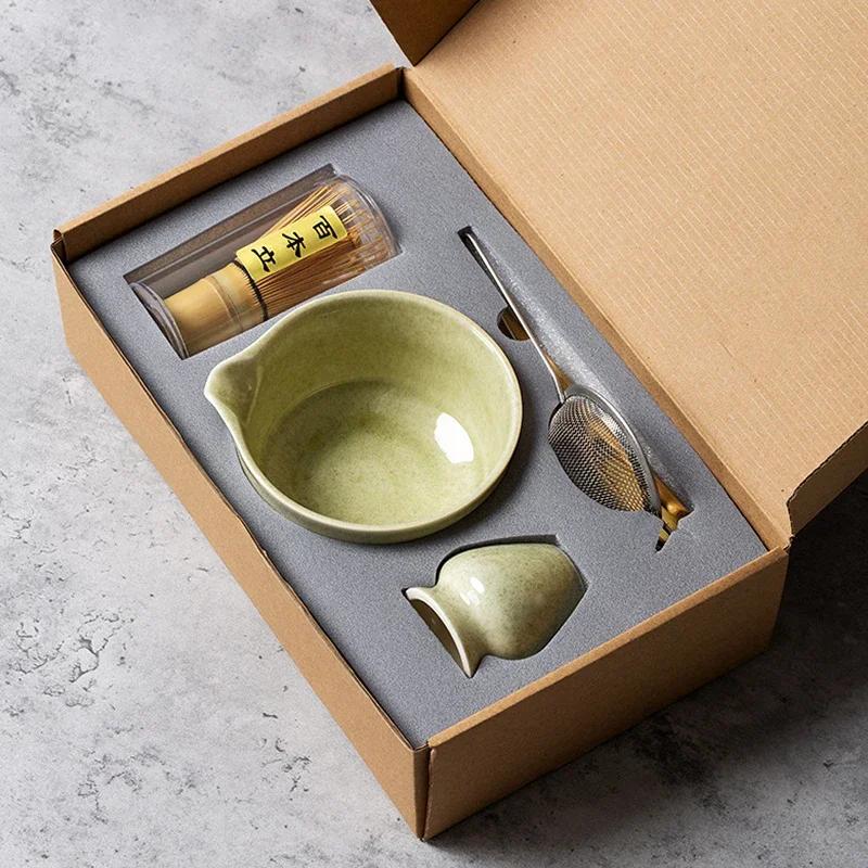 Japanese Matcha Blender Ceremony 4/5/6/7pcs Set Ceramic Chawan Bowl Bamboo Whisk And Tea Scoop Matcha Tools Kit For Tea Lovers