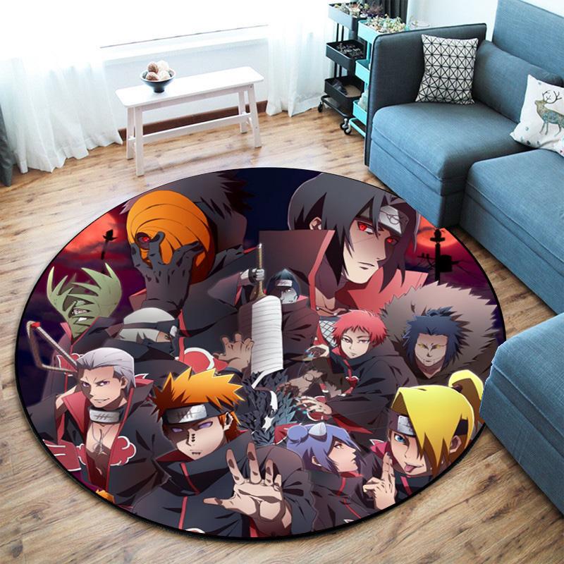 Famous cartoon NARUTO protagonist Uzumaki Naruto round carpet soft home decoration anti-slip door mat outdoor picnic mat carpet M3