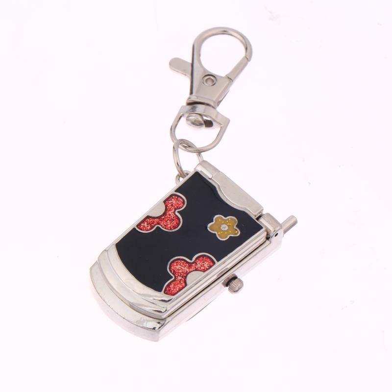 1 шт. Ретро Милый Подвеска для Рюкзака Раскладушка Брелок для Ключей Часы Подвесные Часы Креативный Подарок чёрный