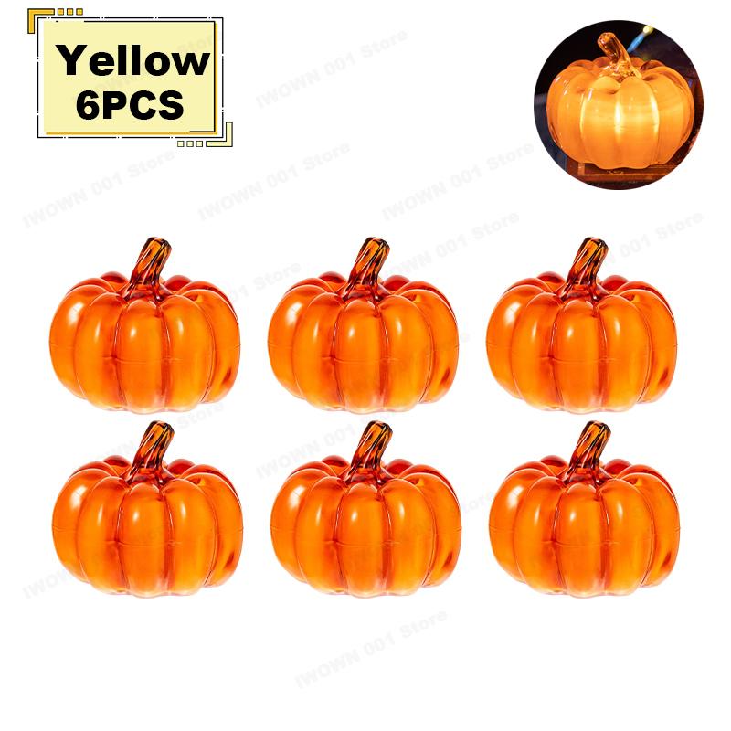 1/2/6/10PCS LED Glowing Pumpkin Halloween Decorations Lantern Costume Props Desktop Ornament for Party Home