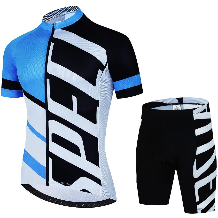 Tour De France Team Cycling Jersey & Pants Set Men's Short Sleeve Summer Bike Clothing Breathable Quick Dry Outdoor Road Bicycle