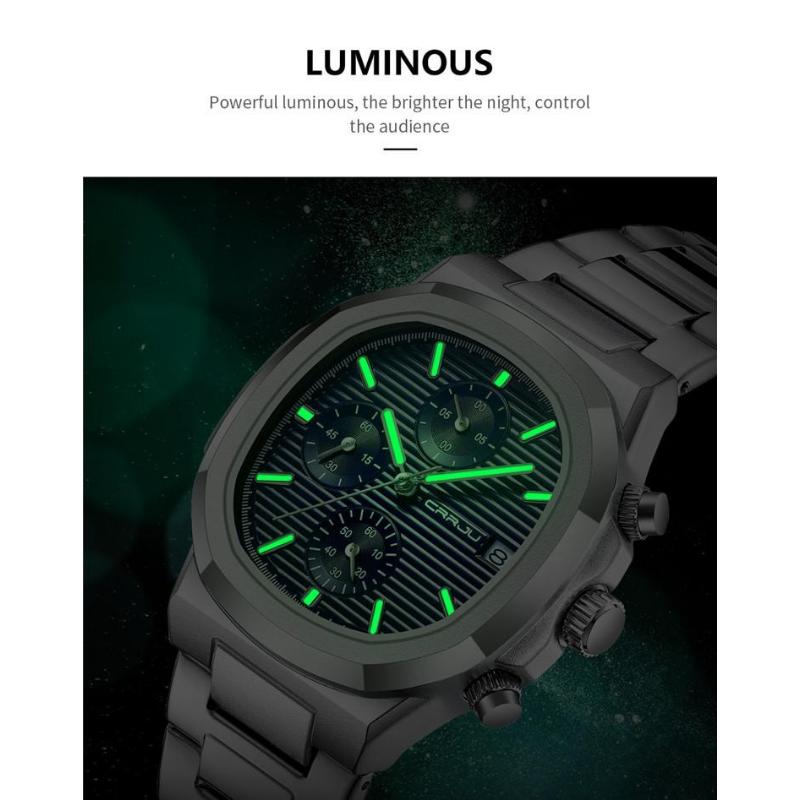 Luxury Man Watch Business Waterproof Male Clock Luminous Date Stainless Steel Square Quartz Men Watch reloj hombre