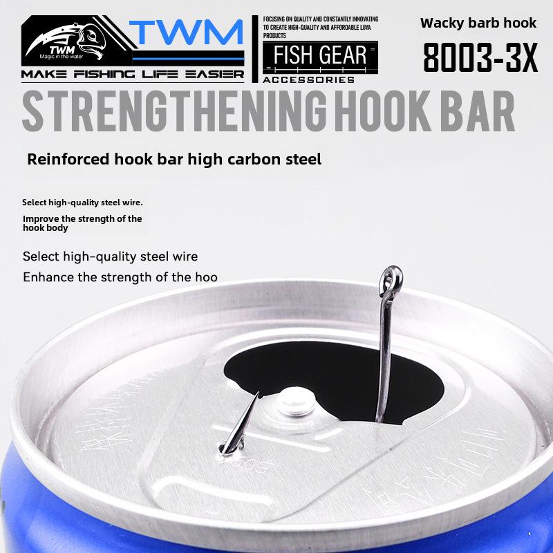 TWM 8003 Dreifach umgekehrter Weichköder-Angelhaken für Schmerlen und Kunstköder.