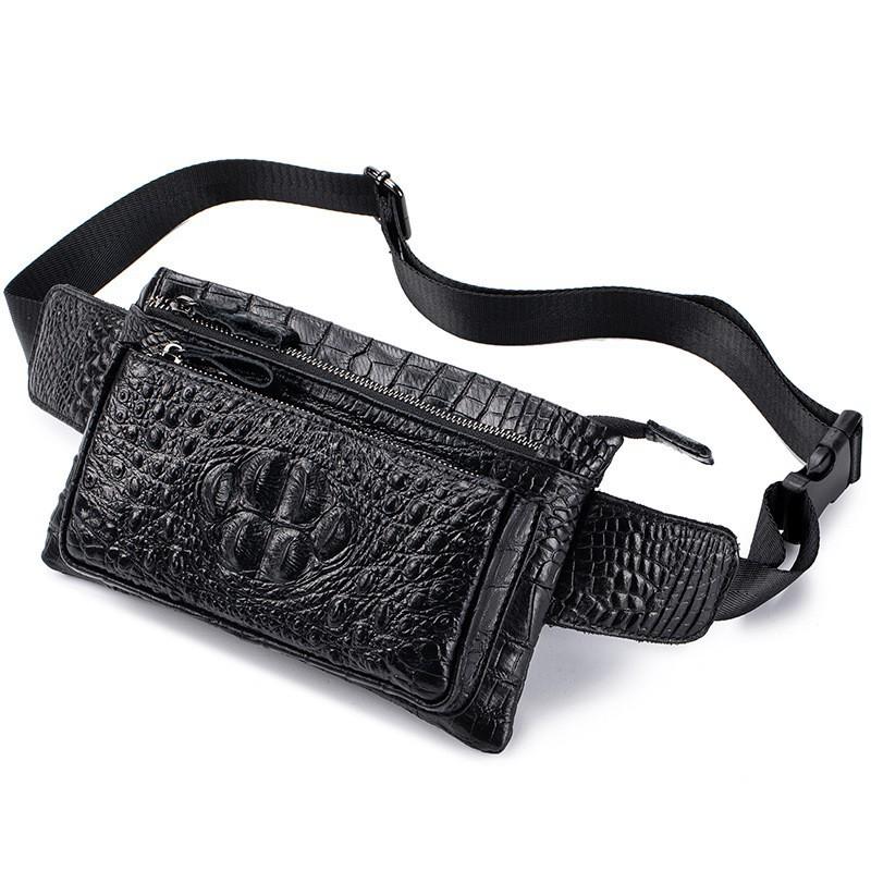 Kopfschicht Rindsleder Hüfttasche Herren Multifunktional Sport Leder Crossbody Handys Hochwertiges Gefühl