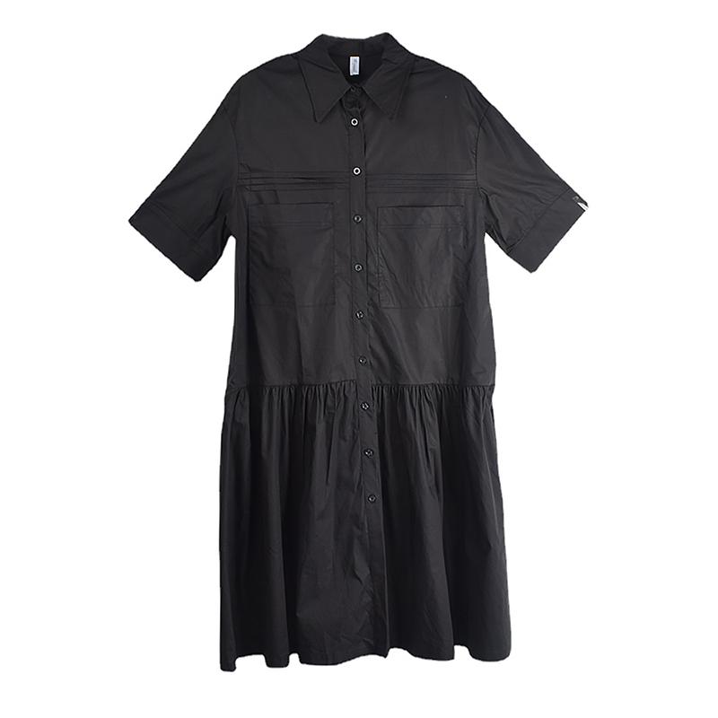 

XITAO однотонное повседневное платье ZY6833 One Size чёрный