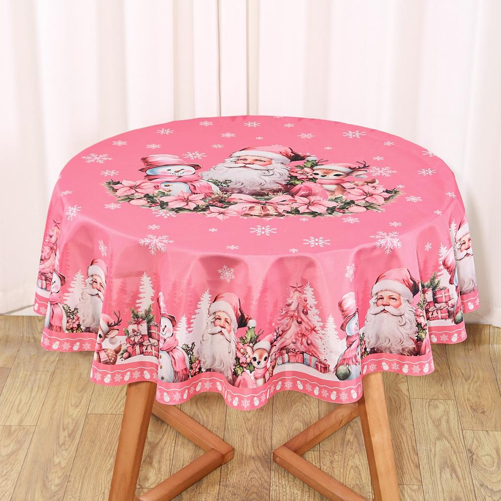 Pinke Frohe Weihnachten Weihnachtsmann Tischdecke Winter Weihnachten Hochzeitsfeier Deko Esszimmer Tischdeko Navidad Dekorationen 2025
