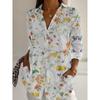 Damenhemd Blume Aktiv Stilvoll Bluse Reverskragen Bluse Mode Damen Langarmhemd Damenbekleidung Damenbekleidung