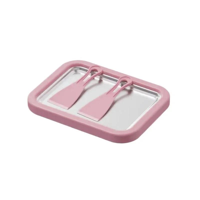 Ice Cream Roll Maker Machine With 2 Scrapers Ice Cream Maker Plate Multifunctional Diy Frozen Yogurt Maker Homemade Stir-fried