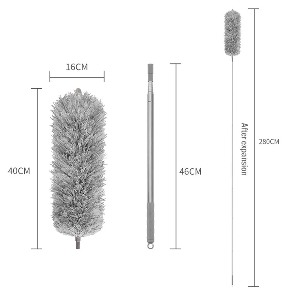 Telescopic Cleaning Duster Brush Extended Long Crevice Spider Web Microfiber Brushes Bendable Household Dust Clean Remover