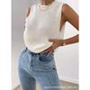 Elegant Slimming Solid Sleeveless Knit Vest Top For Women Summer