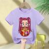 Summer Demon Hunter Boy Cartoon T-Shirt, Korean Style Trendy Demon Girl Group for Girls