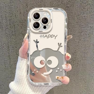Dessin Animé Drôle Boules de Charbon Convient pour Coque de Téléphone Portable Apple 16promax IPhone 14 Crème Miroir 13/12/11