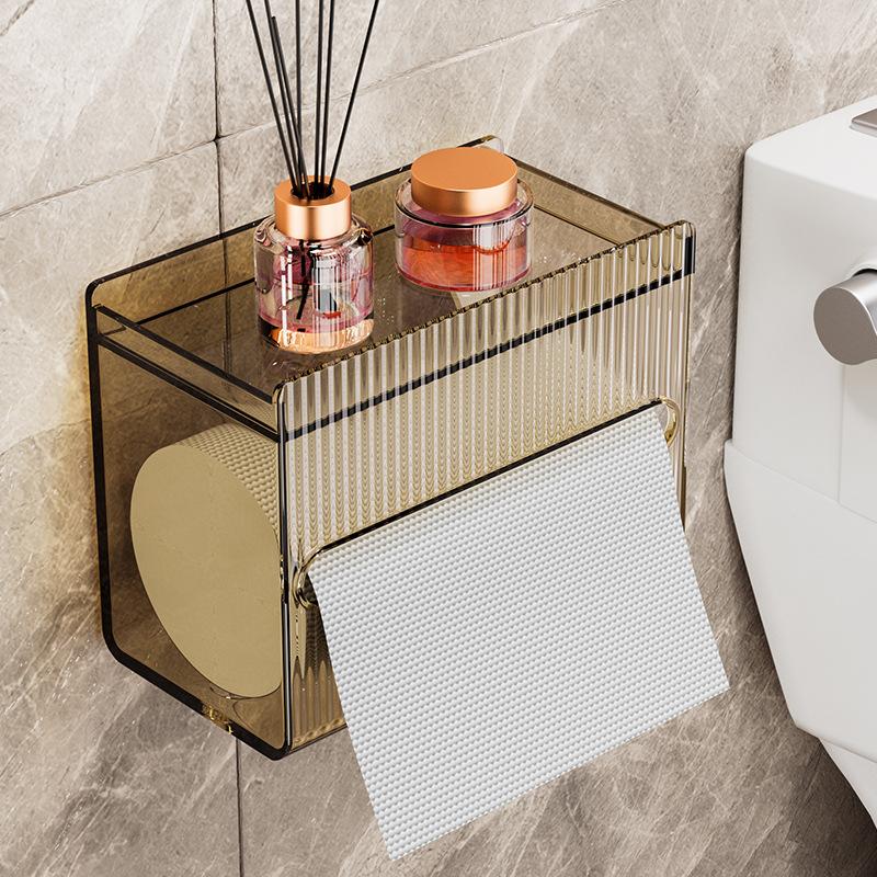 Storage Box, Wall-mounted Toilet Paper Box, Bathroom Tissue Box, Transparent Toilet Paper Box, Toilet Paper Box