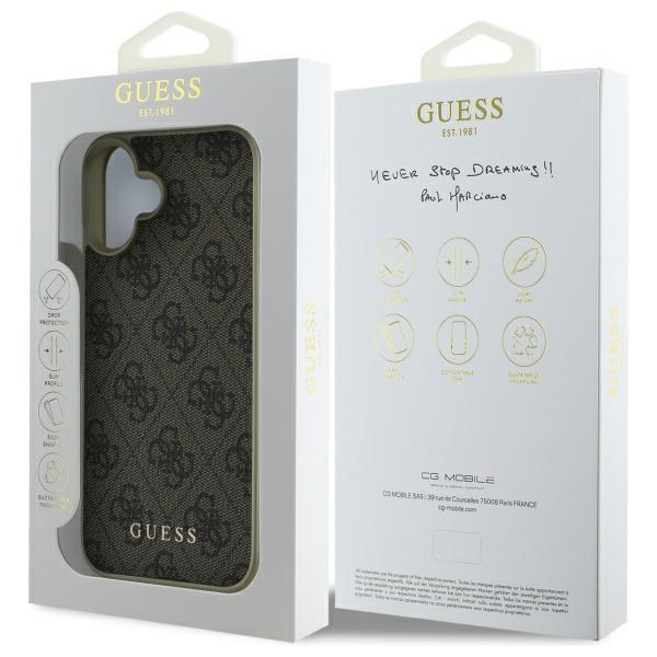Guess Guhcp16Sgf4Gbr Iphone 16 6.1      Brązowy/Brown Hardcase 4G Charms Collection