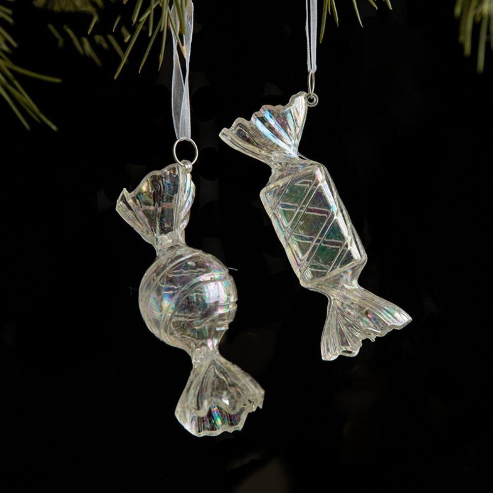 Colorful Christmas Tree Acrylic Pendant Plastic Ice Crystal Pendant New Year