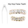 Upper Lower Shining Hip Hop False Teeth Set Halloween Festival Teeth Decoration Brace