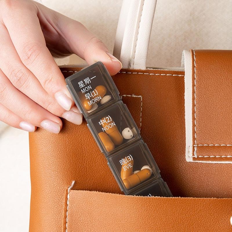 Pill Medicine Box Holder 21/28 Grids Weekly Storage Organizer Container Case for Outdoor Traveling Camping Portable