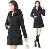 Down Cotton Jacket Women's Mid-length Model 2025 New Winter Korean Version Slim and Thickened Warm Hooded Jacket Cotton Jacket