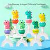Children's U-Shape Toothbrush: Soft Silicone Bristles, Dinosaur Handle, Ages 1-12.