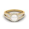 925 Sterling Silver Gold Vermeil 2.22 Cts Cushion Pearl Solitaire With Accent Split Shank Wedding Women Ring