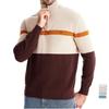 Quarter Zip Up Long-Sleeve Sweaters for Men Slim Fit Lightweight Mock Neck Pullover Casual Polo Sweaters Men's Fall Winter Warm Patchwork Sweater