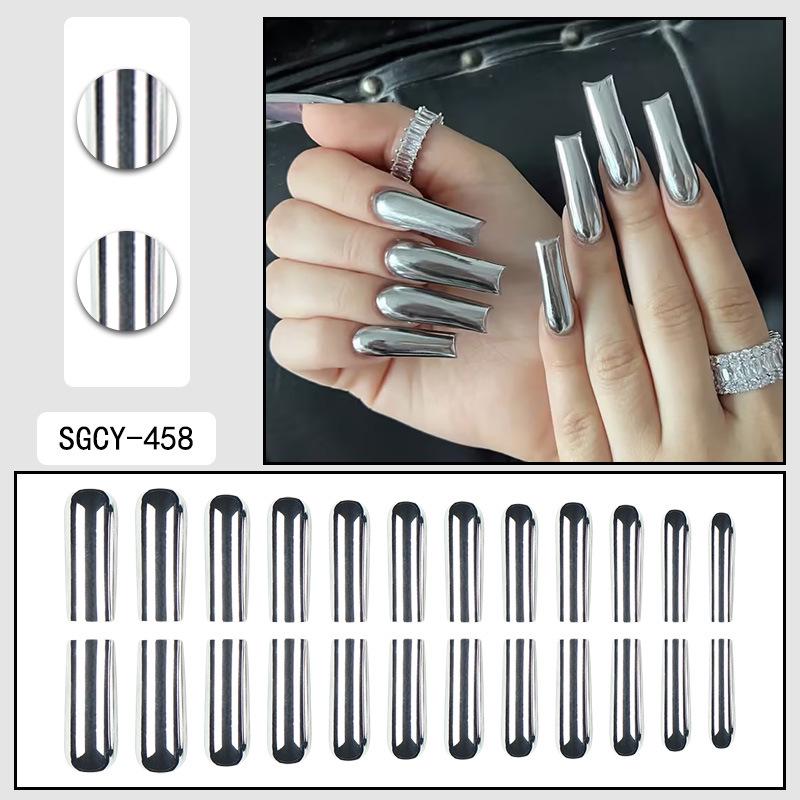 O8 Long Nail Art Tips - European & American High-End Wearable Summer Stickers