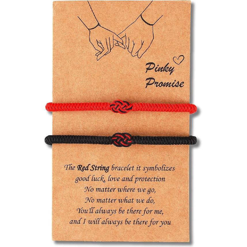 Matching Bracelets for Couples Best Friends Birthday Gifts for Her Him Soulmate Red String of Fate Relationships Bracelets for Boyfriend Girlfriend