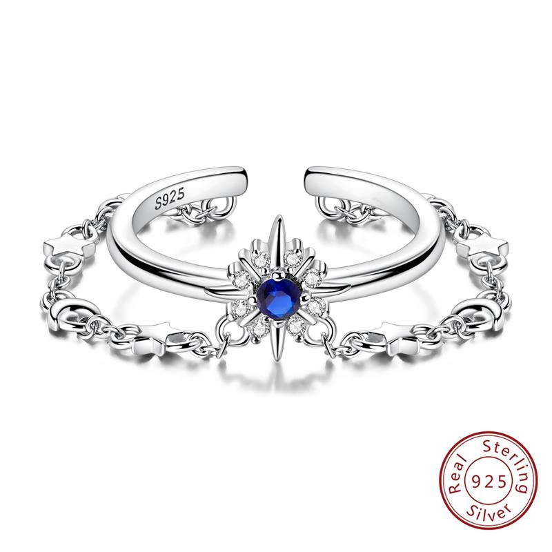 

Кольца Оригинальные Медные Кольца Синий Бант Циркон Регулируемые Открытые Двухслойные Кольца Для Женщин Мужчин Ювелирные Изделия Подарок на День Рождения