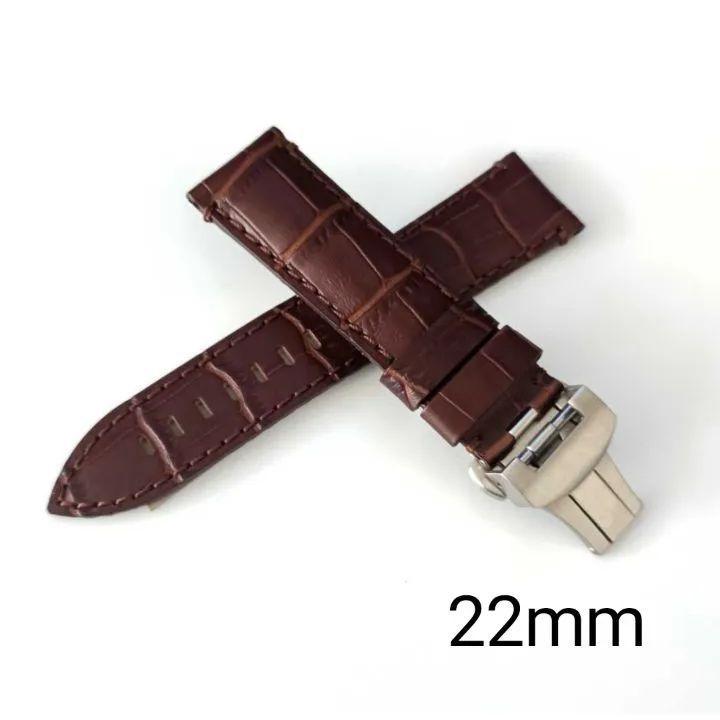 Used 22mm Men s Watch Italian Calf Leather Strap Brown Pipe Tube Included Brown D Buckle [Compatible with] Panerai PANERAI