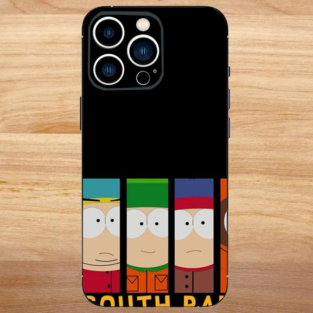 

Cartoon Funny S-South-P-Park Phone Case For iPhone 16,15,14,13,12,11,Mini,Pro,SE,MAX White Matte Shockproof Cover iPhone16se4