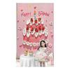 Happy Birthday Backdrop Decorations, Birthday Cake Pattern Hanging Background Sign for Boys Girls, Baby Shower, Birthday Party Supplies