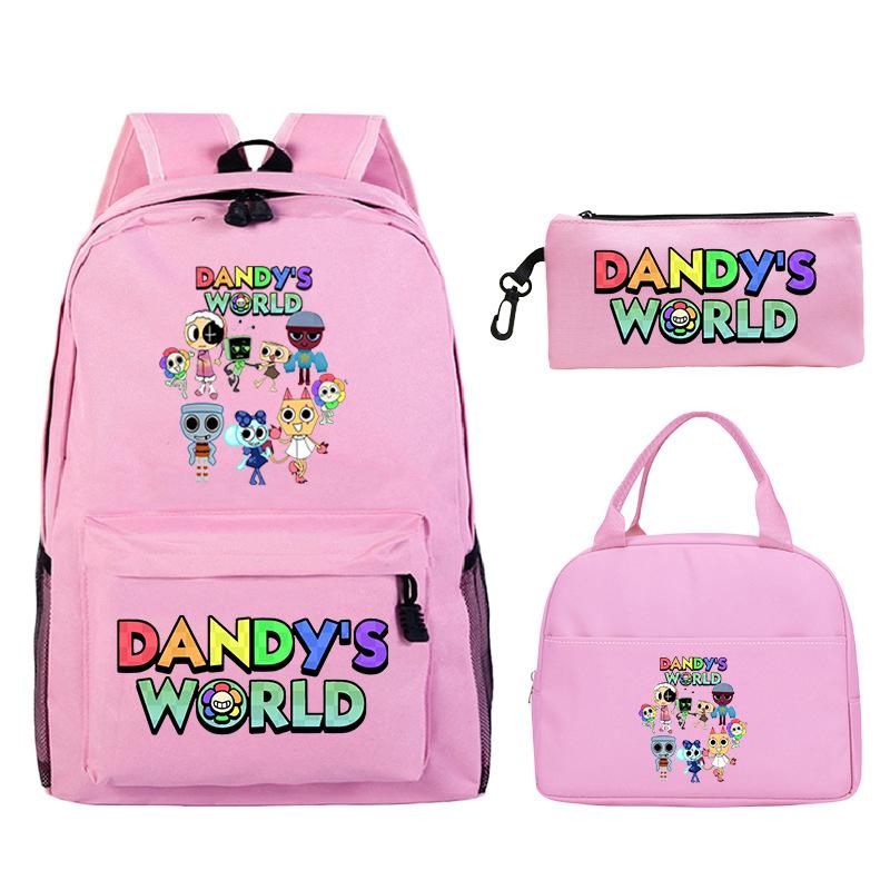 Dandy's world cartoon print fashion children's schoolbag set cross-border leisure student backpack three-piece set