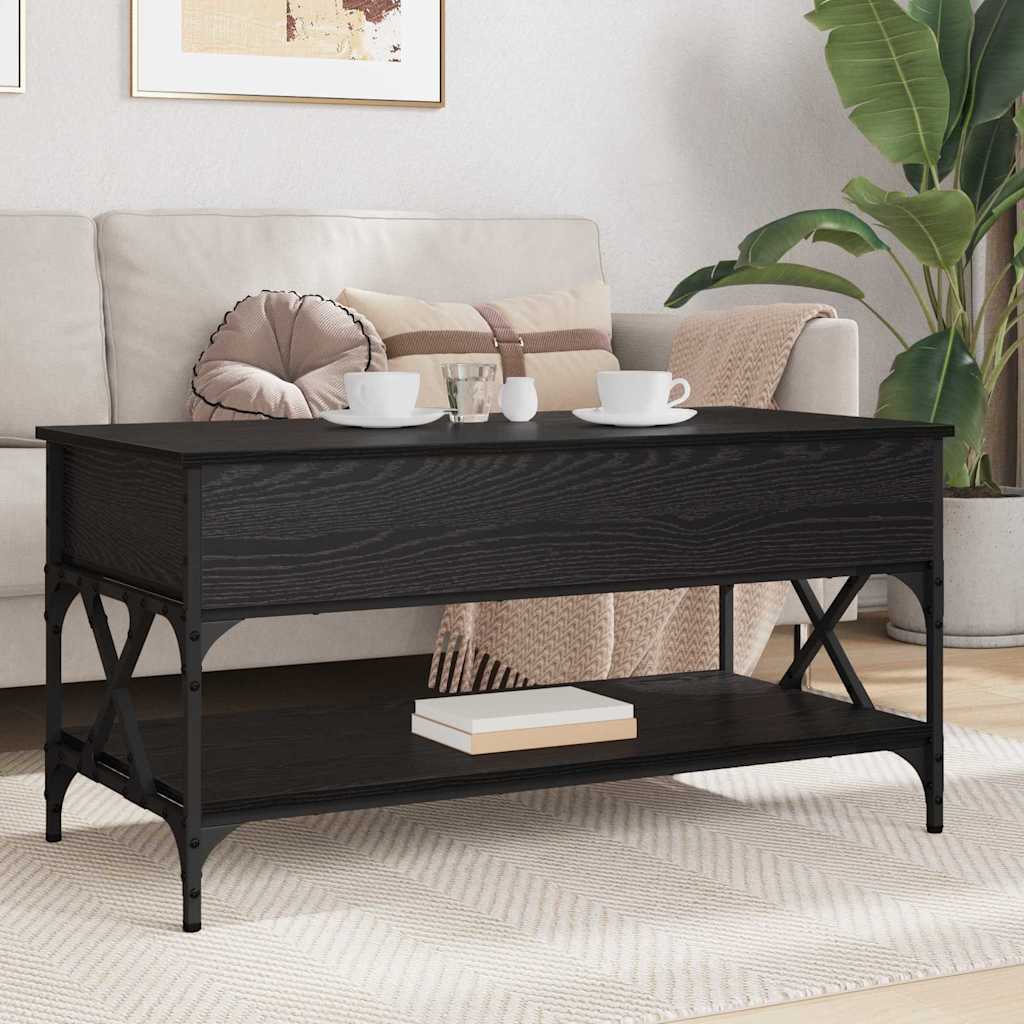 Coffee Table Black Oak Effect 100 X 50 X 50 Cm Engineered Wood