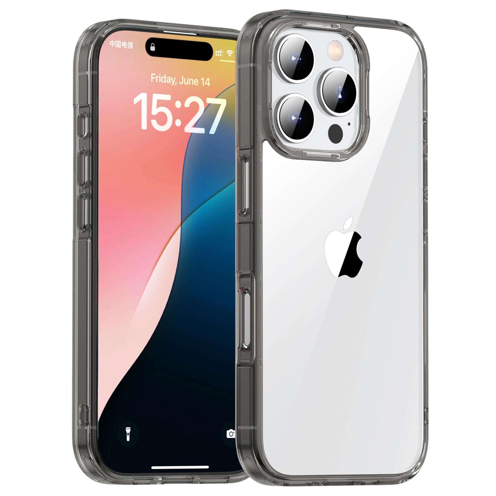 IPAKY For iPhone 16 Pro Max Clear Phone Case TPU + PC Slim Phone Back Cover D