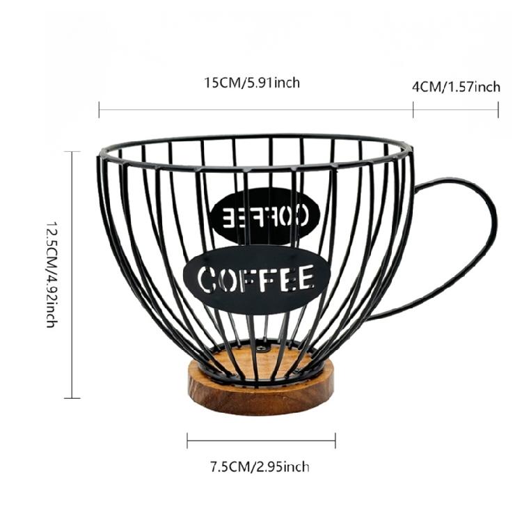 Large Capacity Coffee Pods Organizer Holder for Kitchen Countertop Convenient Fruit Basket Stylish Candy Storage Rack