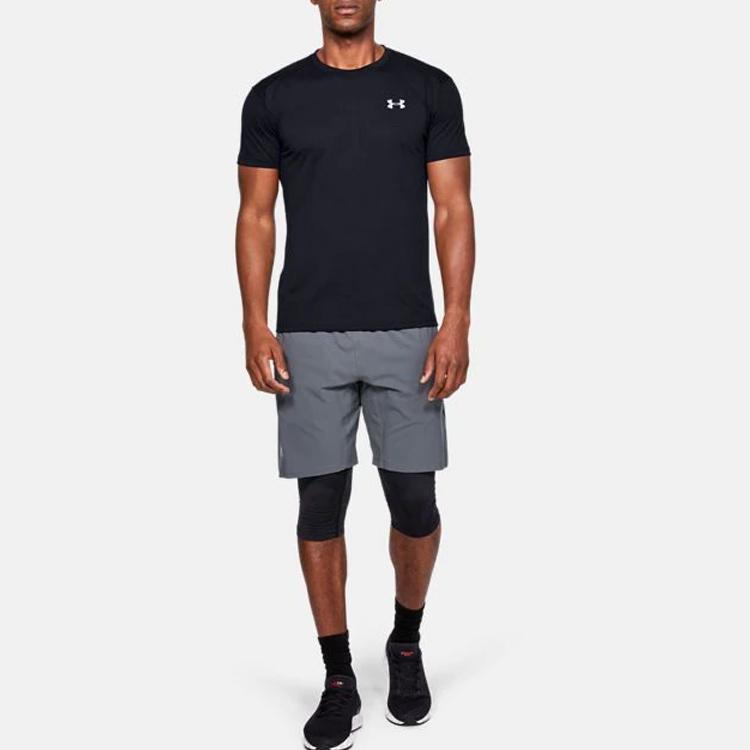 Under Armour Sport Running T-Shirt Men Tops Black 1326579-001